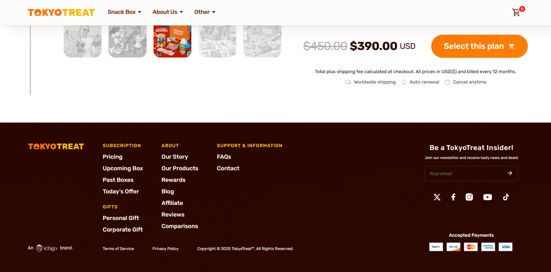 Desktop ver. Tokyotreat Footer