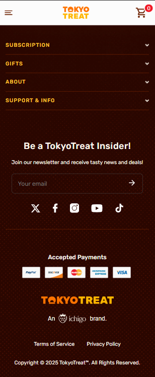 Mobile ver. Tokyotreat Footer